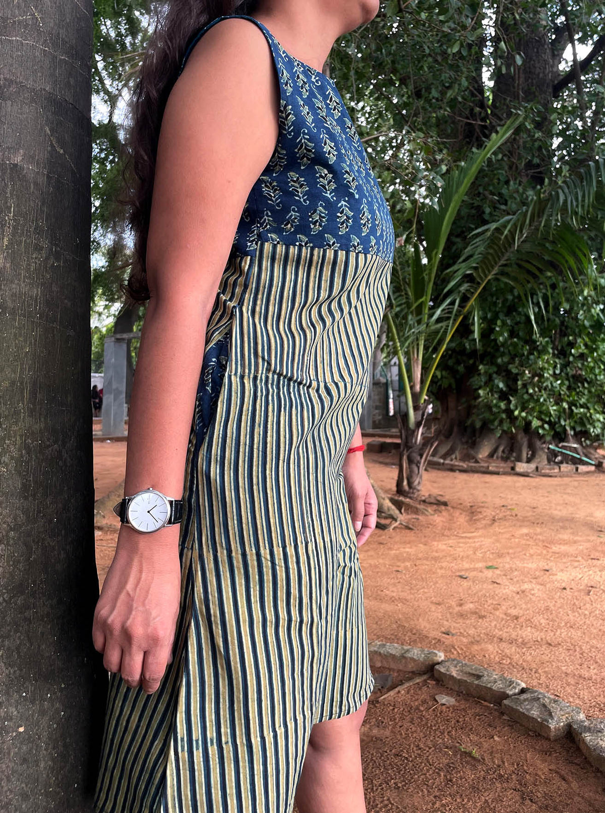 Mohak Line Dress // Ajrakh Two Tone Dress