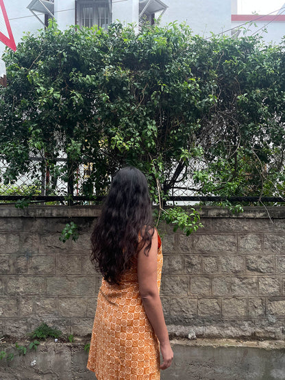 Mandarin Short dress // Dabu print