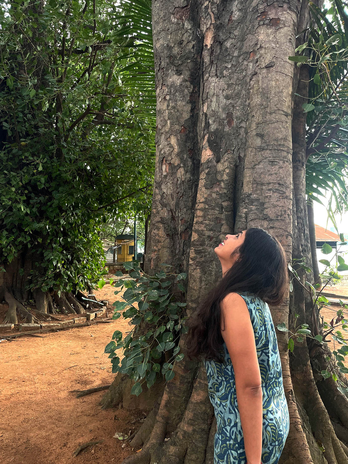 Mor Marbling line dress // Block Print Mulmul