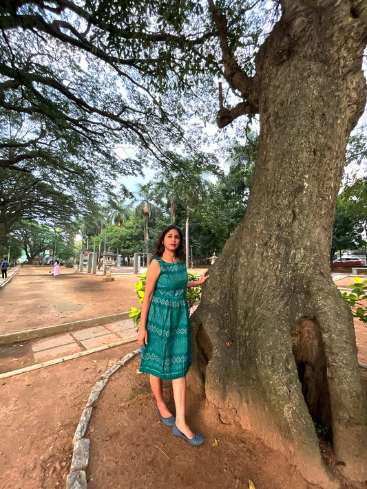 Emerald Frill Frock // Ikat