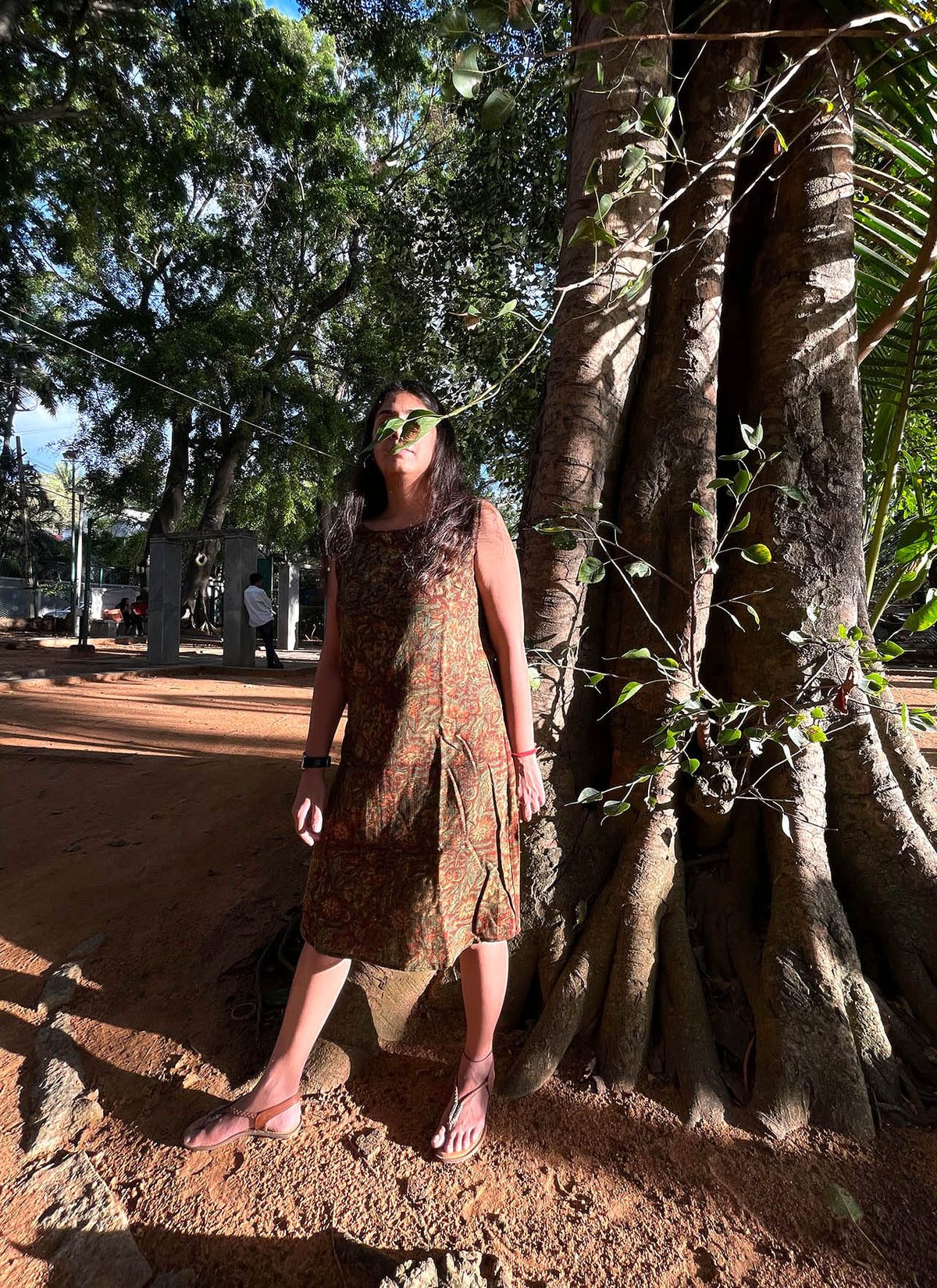 Prakruti Line Dress // Block Print Slub cotton