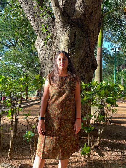 Prakruti Line Dress // Block Print Slub cotton