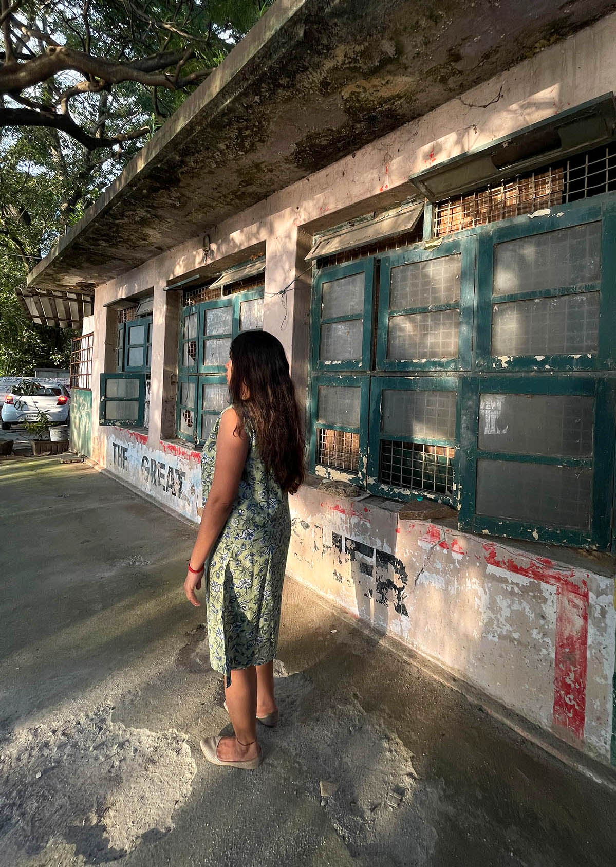 Carribean Line Dress // Block Print Mulmul