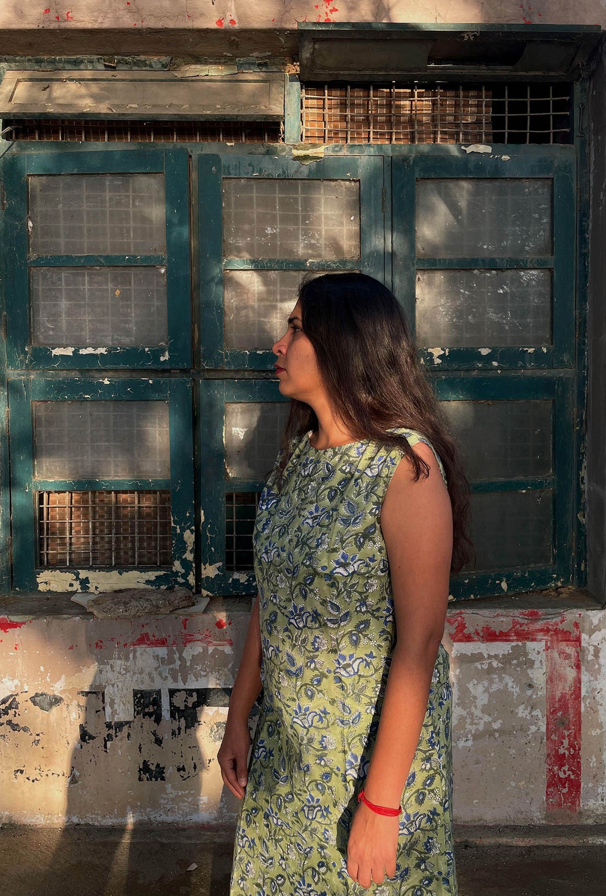Carribean Line Dress // Block Print Mulmul