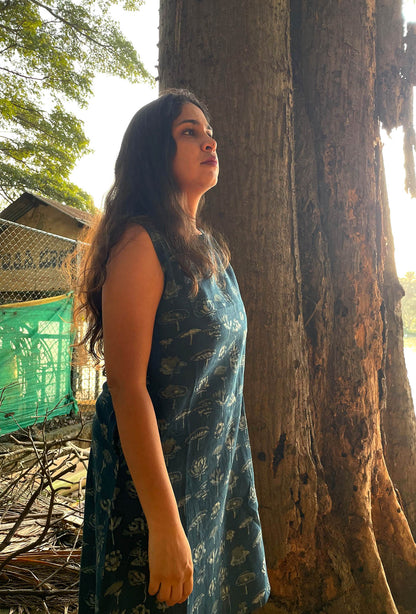 Kamal Short Dress // Indigo Slub Cotton