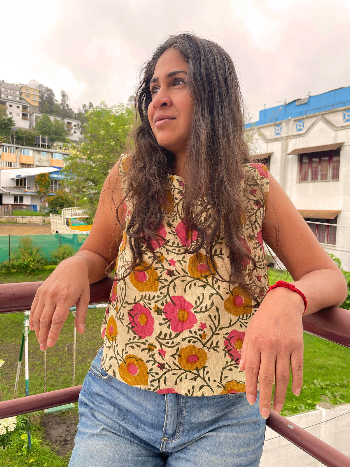 Chulbul // Block Printed Kantha Crop Top