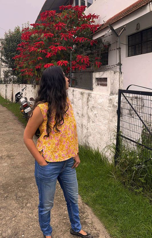 Spring // Mul Block Printed Crop top